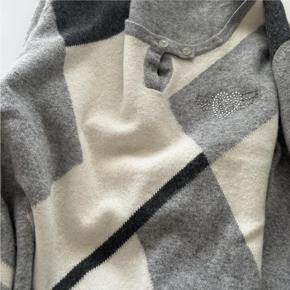 Vintage 1990s Baroni Geometric Colorblock Knit Sweater wool blend. - Picture 8 of 9